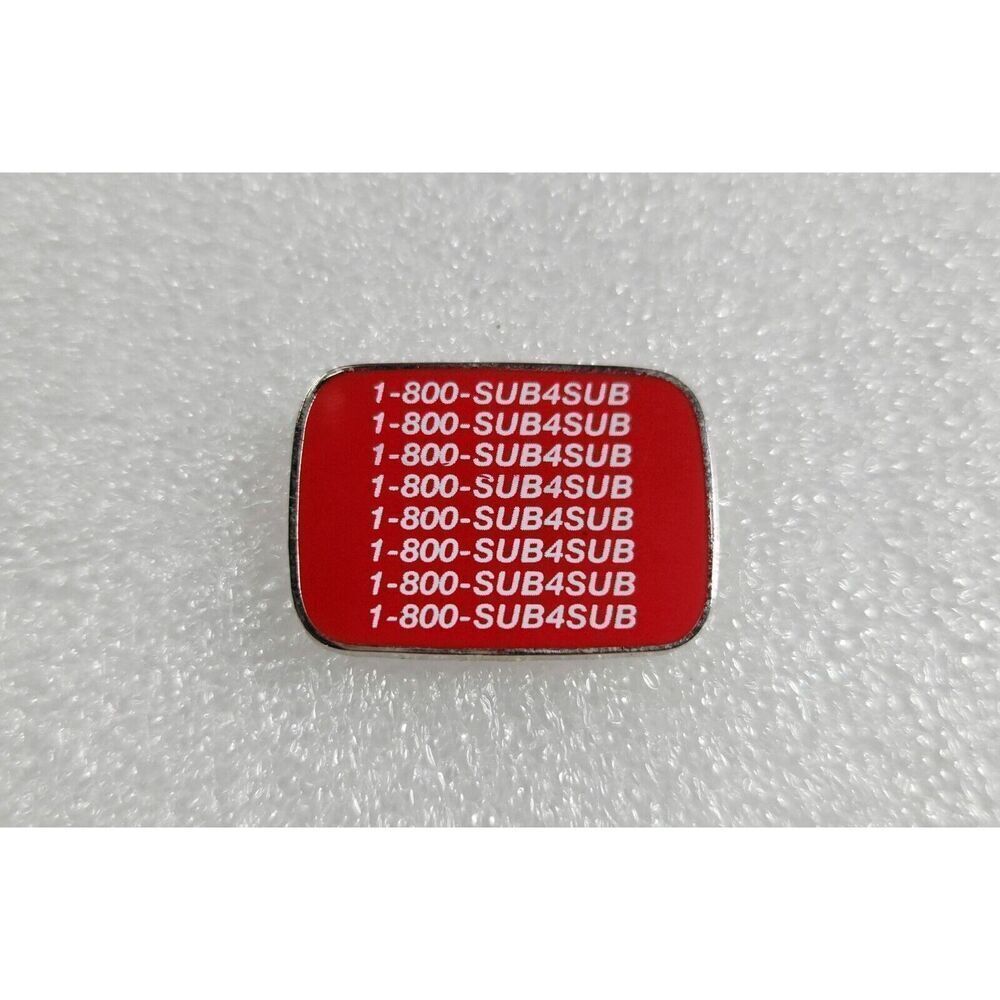 (You Tube) 1-800-SUB4SUB Button Hat‎ Pin YouTube Pinback Pin SUB4SUB